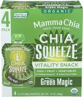 Mamma Chia Organic Vitality Squeeze Snack Green Magic