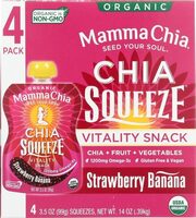 Chia Squeeze Vitality Snack Strawberry Banana