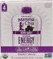 Organic berry burst chia energy squeeze snack