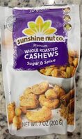 Sugar & Spice Whole Roasted Cashews
