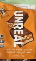 Dark chocolate caramel peanut nougat bars