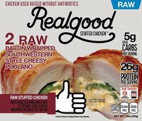 Raw bacon wrapped stuffed chicken southwestern