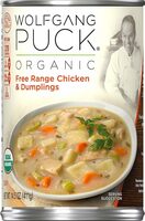 Organic free range chicken dumplings soup