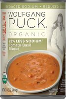 Organic less sodium tomato basil bisque