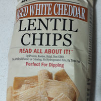 Aged white cheddar lentil chips