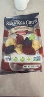 Saratoga chips, america's first kettle chip, all natural red, white, and blue potato chips, old glories