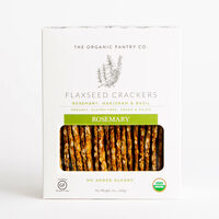 The organic party co, flaxseed crackers, rosemary, rosemary