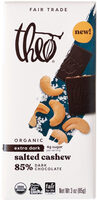 Salted Cashew Extra Dark Chocolate Bar