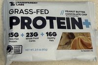 Grass-Fed Protein+ Peanut Butter Chocolate Chip Flavored Protein Bars