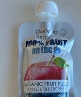 Organic fruit puree apple and blueberry