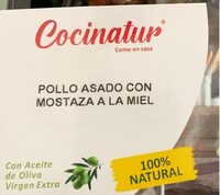 Pollo asado con mostaza y miel