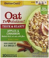 Thick & hearty instant oatmeal with flax seeds, apples & cinnamon