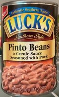 Southern style pinto beans in creole sauce seasoned with pork