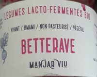 Betterave - légumes lacto-fermentés bio