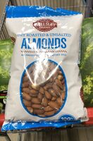 Dry roasted and unsalted almonds