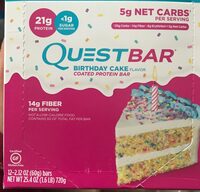 Birthday cake flavor coated protein bar