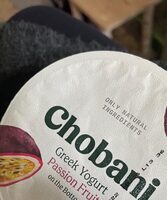 Low-fat greek yogurt with passion fruit on the bottom, passion fruit
