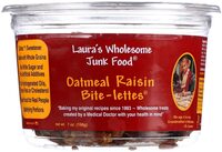 Laura's wholesome junk food, bite - lettes, oatmeal raisin