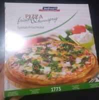 Pizza de espinacas y queso frescos