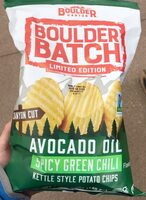 Spicy green chili kettle style potato chips