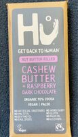 Cashew butter + raspberry dark chocolate