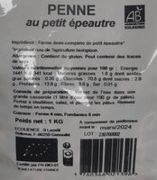 Penne au petit épeautre