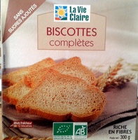 Biscottes complètes sans sucres ajoutés