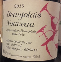 AOC Beaujolais nouveau 2015 - Jean Foillard