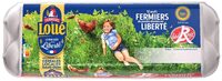 12 x  Moyens Œufs fermiers de LOUÉ Label Rouge