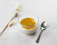 Perles de tapioca, coulis mangue