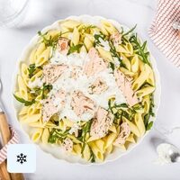 Salade de Penne Saumon frais et sauce Tartare Maison