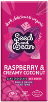 Raspberry & Creamy Coconut Extra Dark Chocolate Bar