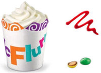 McFlurry vanille M&Ms coulis fraise