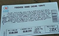 Fougasse ronde chèvre tomate