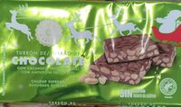 Turrón de chocolate con cacahuete frito con miel