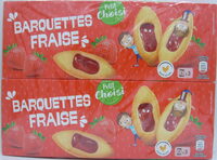 Barquettes Fraise - Biscuits aux œufs avec nappage (50%) à la fraise, arômatisé