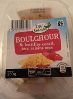 Boulghour et lentilles corail aux raisins sec