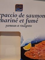 Carpaccio de saumon mariné et fumé