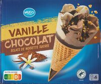 Glace vanille chocolat éclat de noisette sucrée