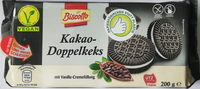 Kakao-Doppelkeks mit Vanille-Cremefüllung