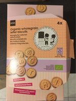 Organic wholegrain letter biscuits