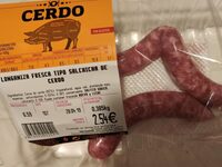 Longaniza fresca tipo salchicha de cerdo