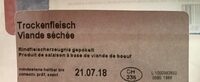 Viande séchée des grisons