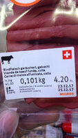 Viande de bœuf fumée cuite