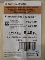 Le Gruyère AOP vieux