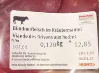 Viande des Grisons aux herbes