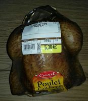 Poulet cuit fumé sous film