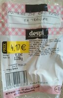 Poitrine de porc fumée en tranche
