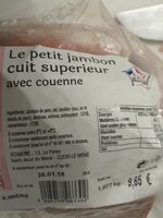 Le petit jambon cuit supérieur