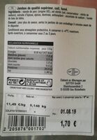 Jambon traditionnel fumé au bois de hêtre